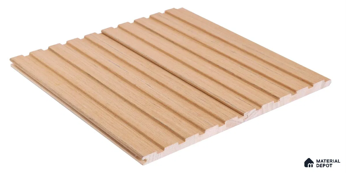 Brown Wooden Louver PN 05710 9 ft x 5 inch Solid Wood Panel - 12 mm | Suitable for Feature Wall, TV Unit & Living Room | Width is Subjected to 5% Variation