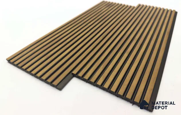 Brown Wooden Louver PN 00473 9.5 ft x 3.8 inch Charcoal Panel - 6 mm | Suitable for Feature Wall, TV Unit & Living Room | Width is Subjected to 5% Variation