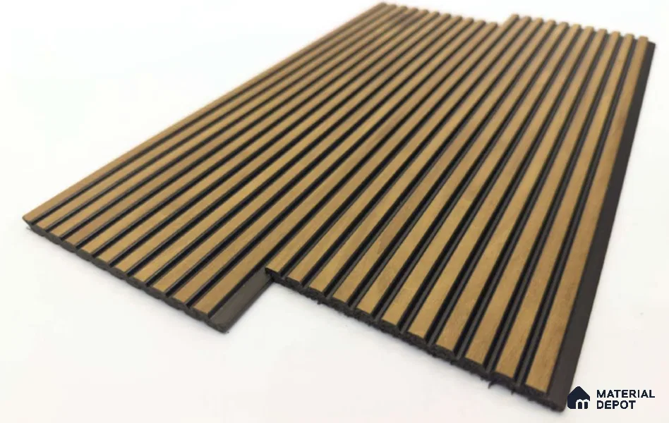 Brown Wooden Louver PN 00473 9.5 ft x 3.8 inch Charcoal Panel - 6 mm | Suitable for Feature Wall, TV Unit & Living Room | Width is Subjected to 5% Variation