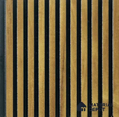 Brown Wooden Louver PN 00473 9.5 ft x 3.8 inch Charcoal Panel - 6 mm | Suitable for Feature Wall, TV Unit & Living Room | Width is Subjected to 5% Variation