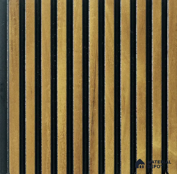 Brown Wooden Louver PN 00473 9.5 ft x 3.8 inch Charcoal Panel - 6 mm | Suitable for Feature Wall, TV Unit & Living Room | Width is Subjected to 5% Variation