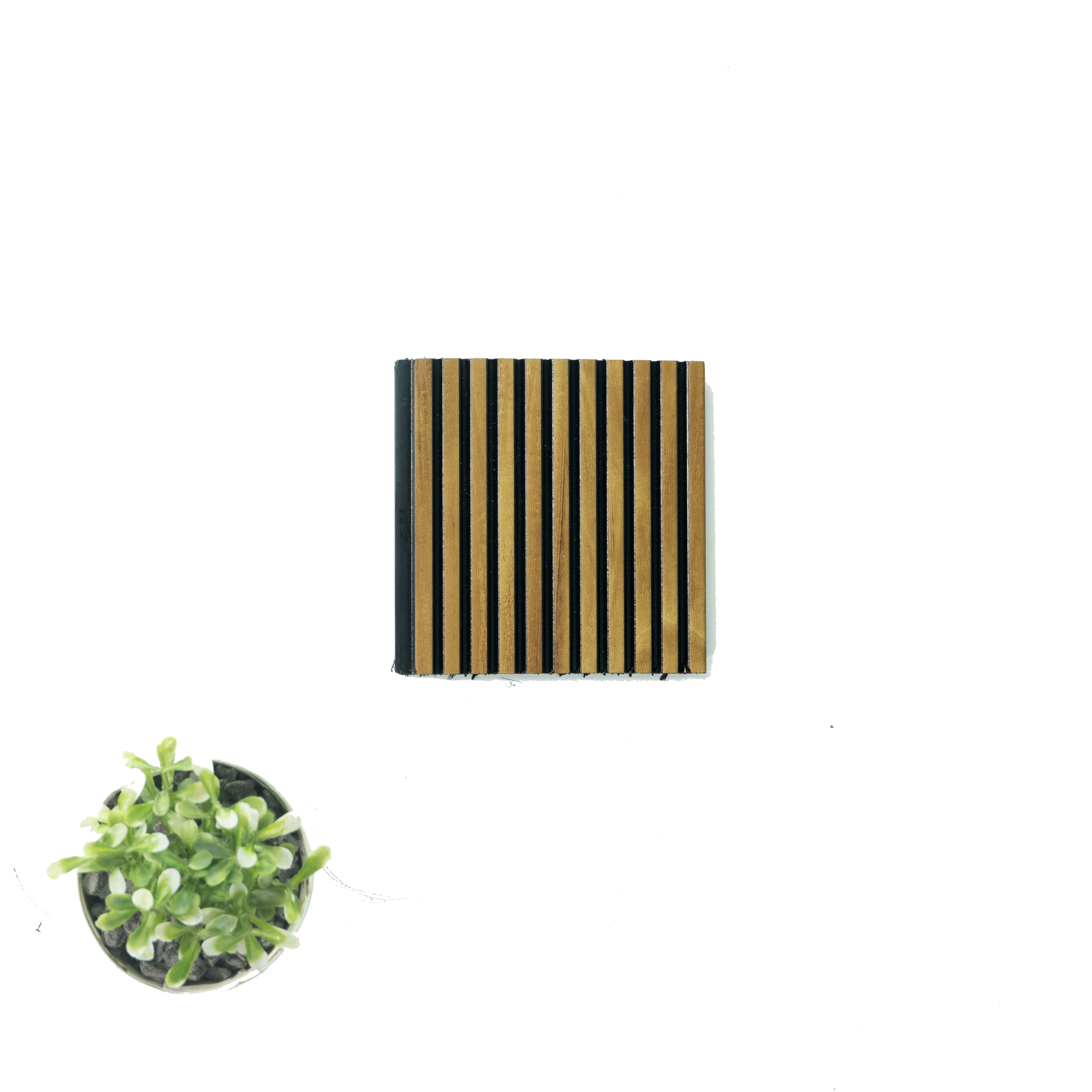 Brown Wooden Louver PN 00473 9.5 ft x 3.8 inch Charcoal Panel - 6 mm | Suitable for Feature Wall, TV Unit & Living Room | Width is Subjected to 5% Variation