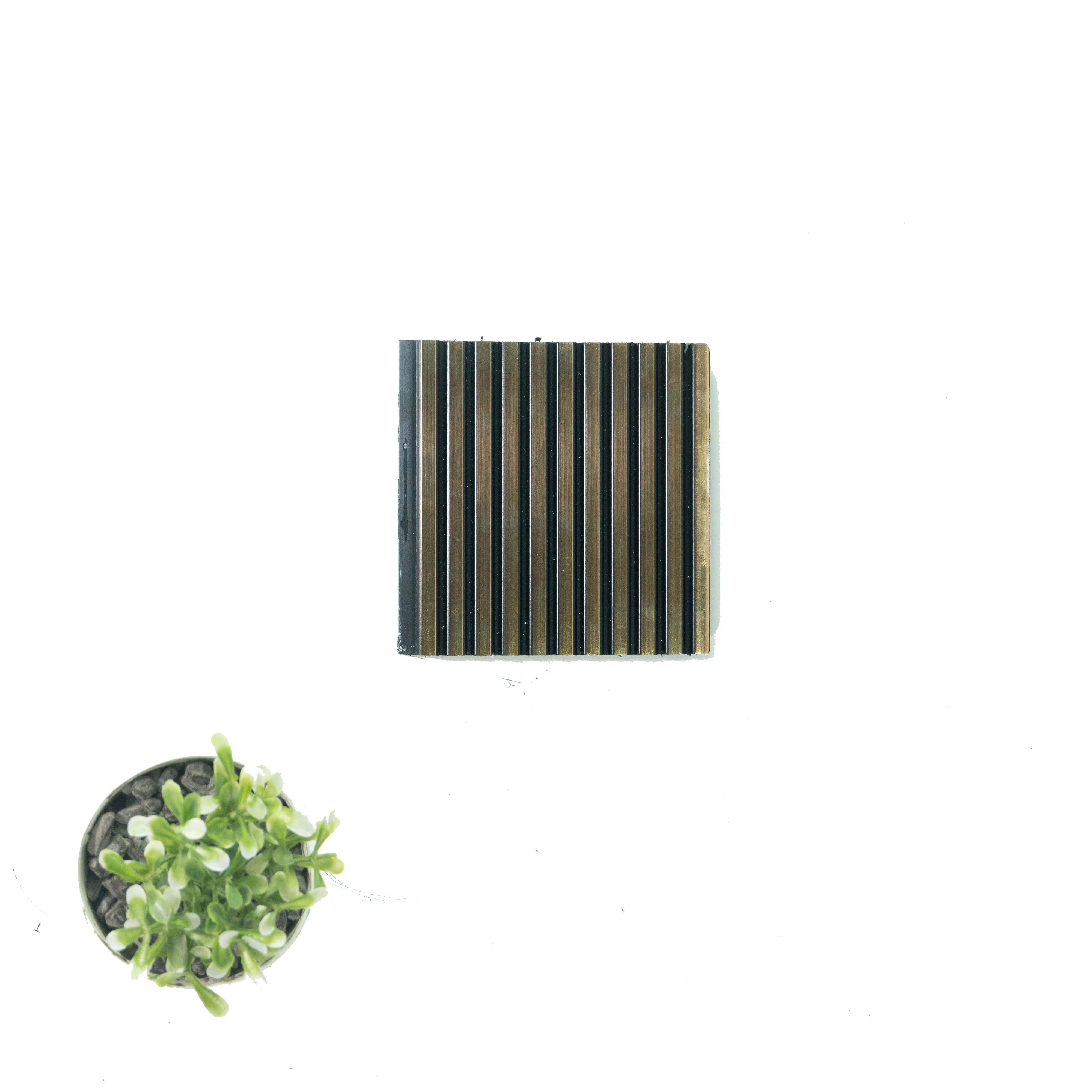Brown Metallic Louver PN 00479 9.5 ft x 3.8 inch Charcoal Panel - 6 mm | Suitable for Feature Wall, TV Unit & Living Room | Width is Subjected to 5% Variation