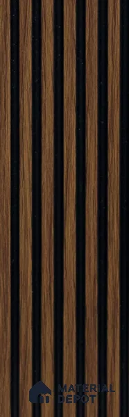 Brown Wooden Louver PN 00482 9.5 ft x 3.8 inch Charcoal Panel - 6 mm | Suitable for Feature Wall, TV Unit & Living Room | Width is Subjected to 5% Variation