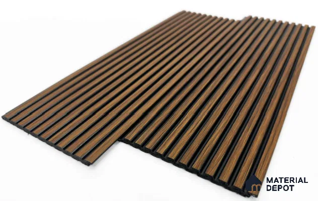 Brown Wooden Louver PN 00482 9.5 ft x 3.8 inch Charcoal Panel - 6 mm | Suitable for Feature Wall, TV Unit & Living Room | Width is Subjected to 5% Variation
