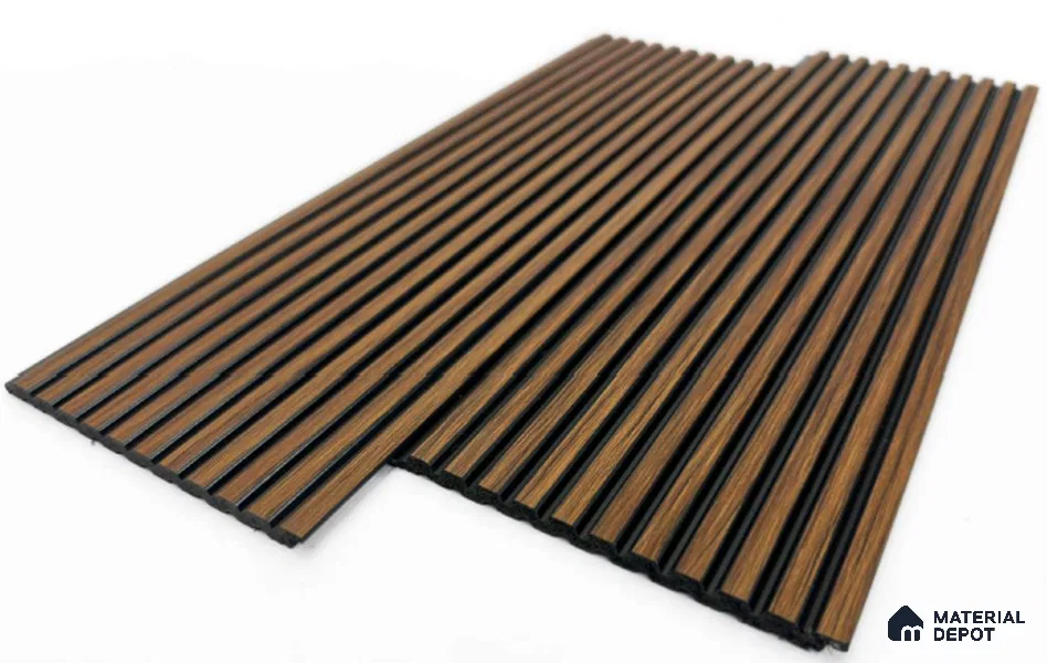 Brown Wooden Louver PN 00482 9.5 ft x 3.8 inch Charcoal Panel - 6 mm | Suitable for Feature Wall, TV Unit & Living Room | Width is Subjected to 5% Variation