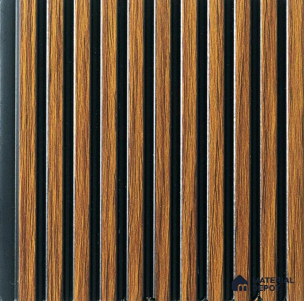 Brown Wooden Louver PN 00482 9.5 ft x 3.8 inch Charcoal Panel - 6 mm | Suitable for Feature Wall, TV Unit & Living Room | Width is Subjected to 5% Variation