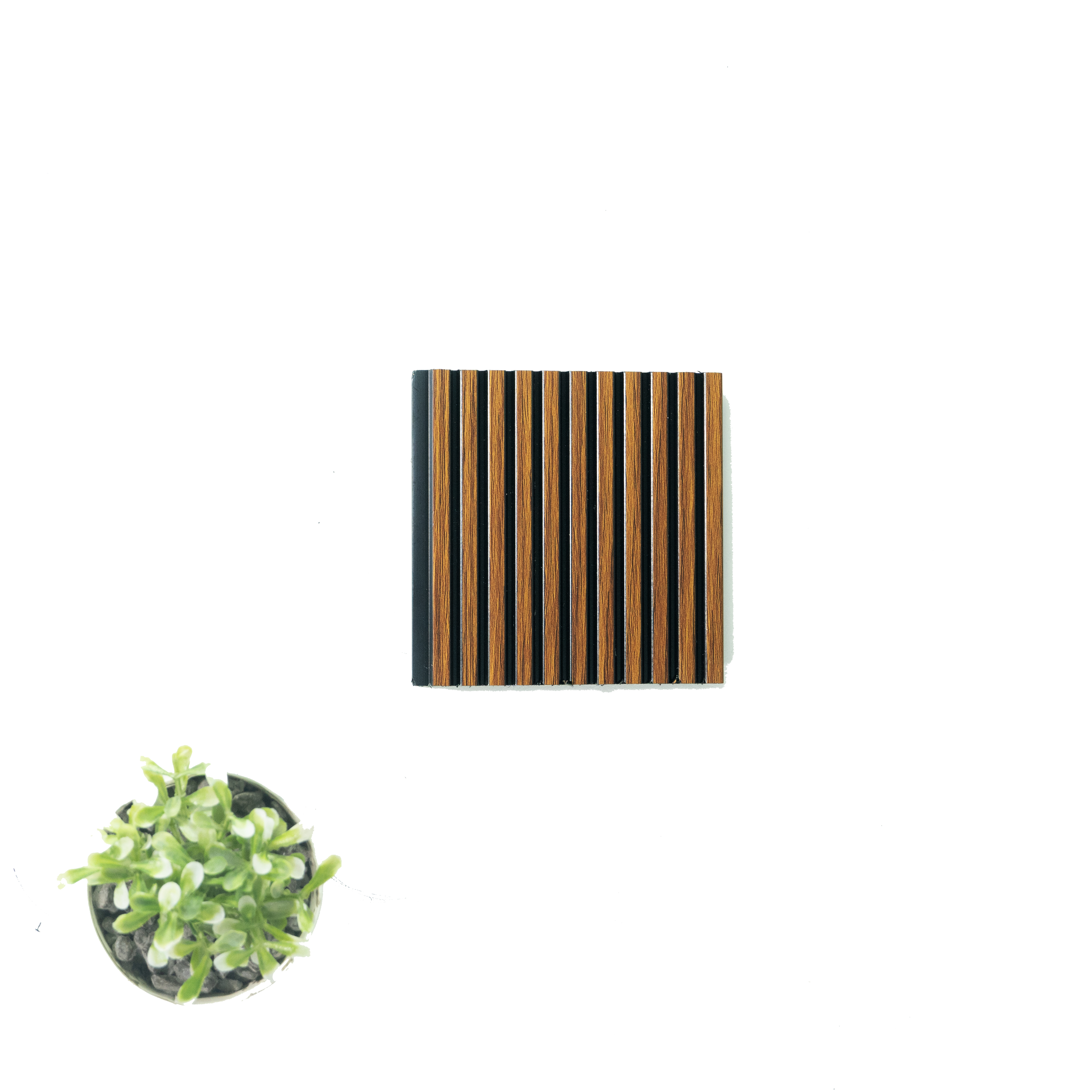 Brown Wooden Louver PN 00482 9.5 ft x 3.8 inch Charcoal Panel - 6 mm | Suitable for Feature Wall, TV Unit & Living Room | Width is Subjected to 5% Variation