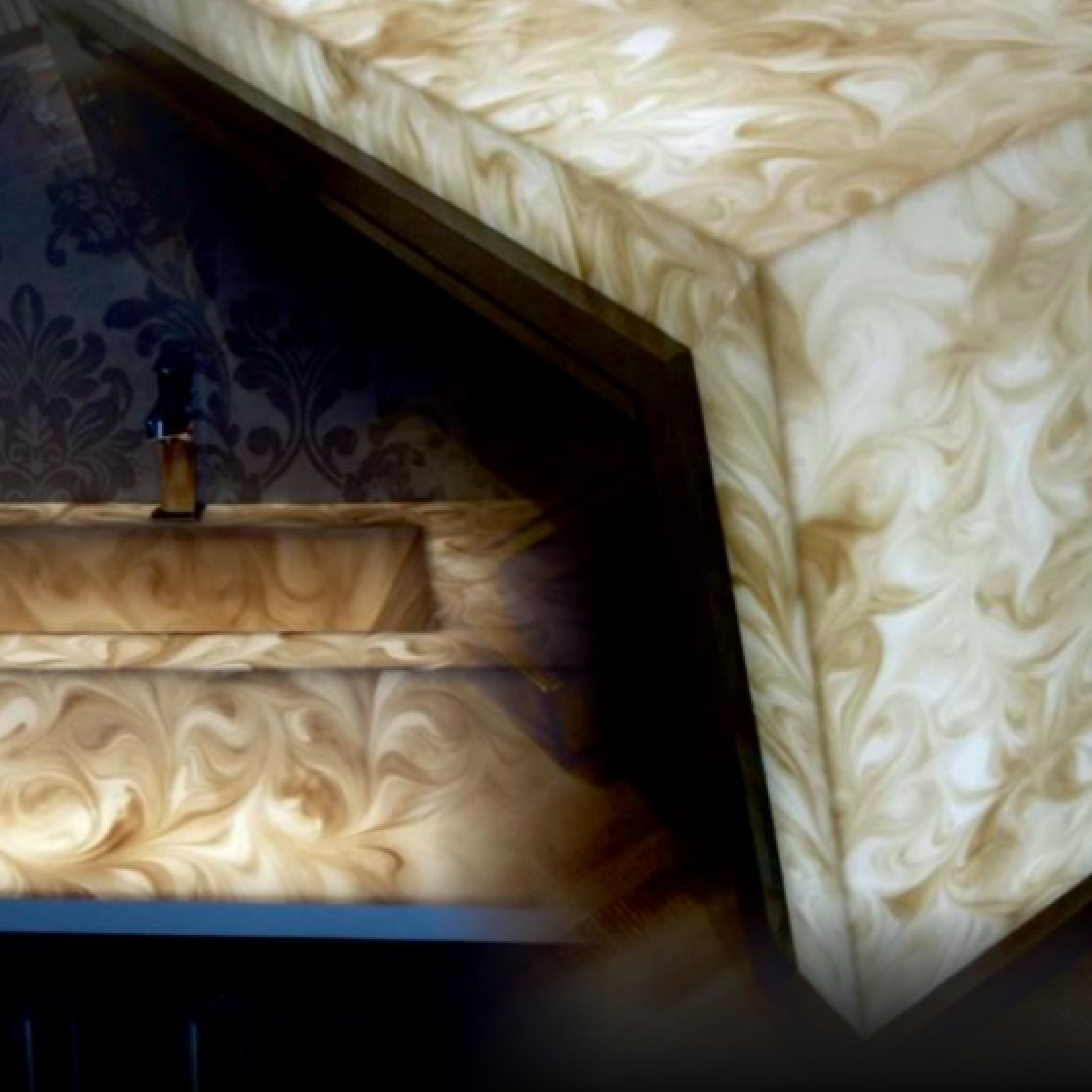 Brown Stone Look Alabaster Sheet/Panel 8 ft x 4 ft - 6 mm | PN 03068 | Suitable for Pooja Room, Feature Wall, Foyer, Ceiling & Reception | Width is Subjected to 5% Variation