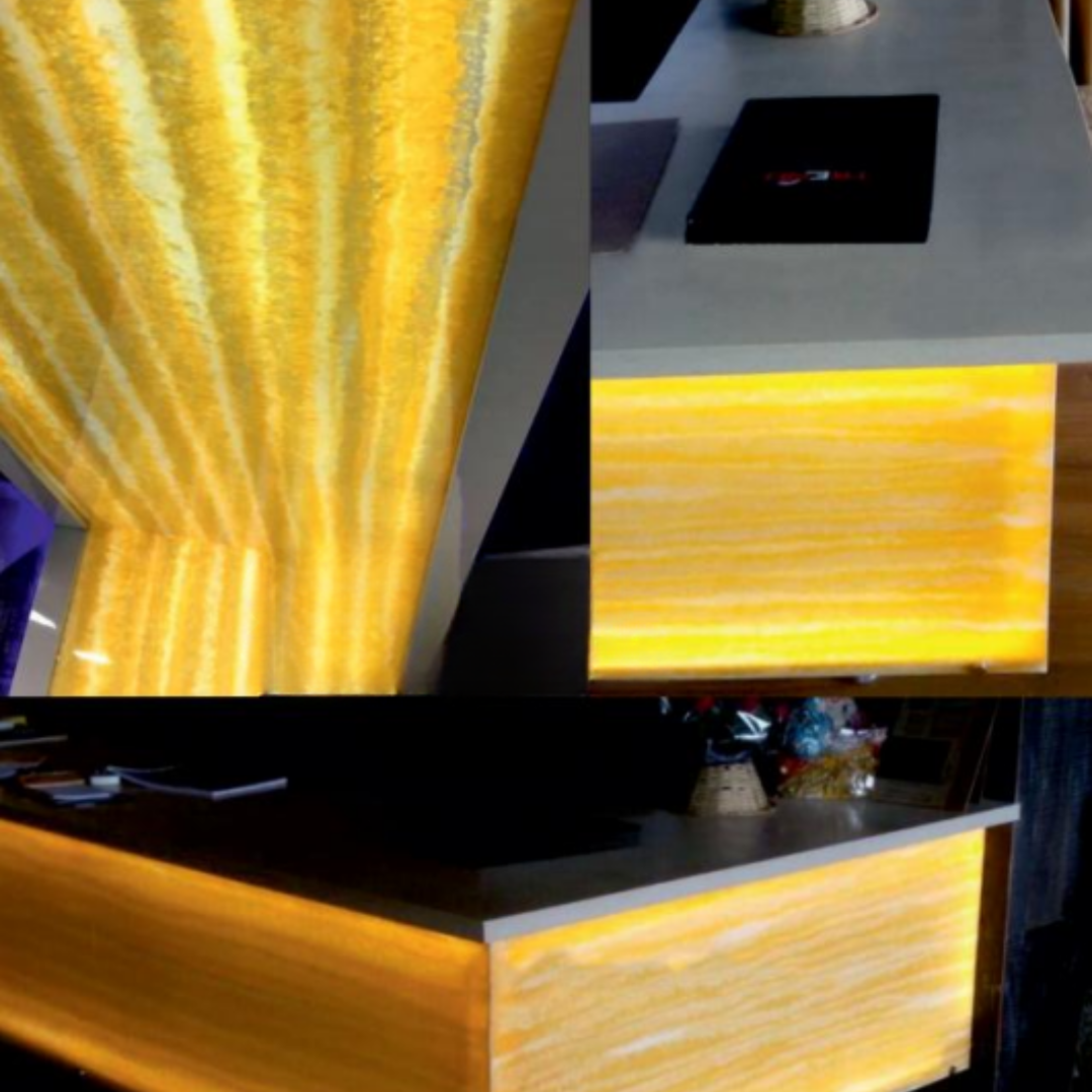 Multi Colour Patterned Look Alabaster Sheet/Panel 8 ft x 4 ft - 6 mm | PN 03065 | Suitable for Pooja Room, Feature Wall, Foyer, Ceiling & Reception | Width is Subjected to 5% Variation