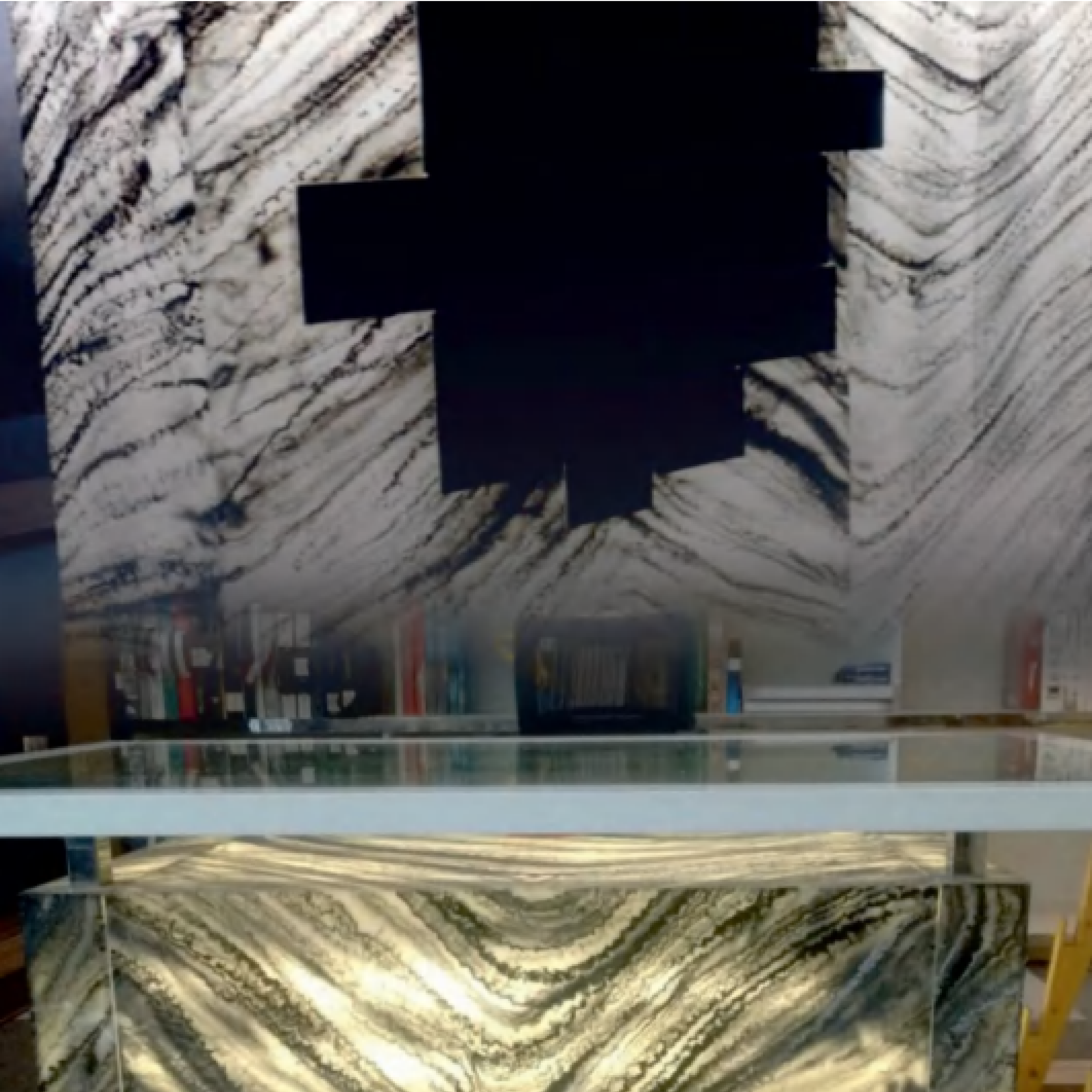 Multi Colour Stone Look Alabaster Sheet/Panel 8 ft x 4 ft - 6 mm | PN 03070 | Suitable for Pooja Room, Feature Wall, Foyer, Ceiling & Reception | Width is Subjected to 5% Variation