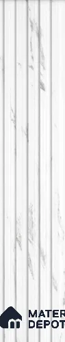 White Marble Louver PN 01733 8 ft x 4.8 inch Charcoal Panel - 11 mm | Suitable for Feature Wall, TV Unit & Living Room | Width is Subjected to 5% Variation