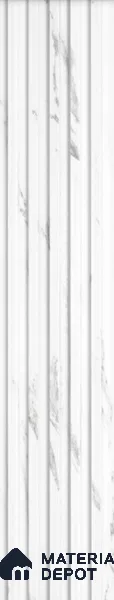 White Marble Louver PN 01733 8 ft x 4.8 inch Charcoal Panel - 11 mm | Suitable for Feature Wall, TV Unit & Living Room | Width is Subjected to 5% Variation