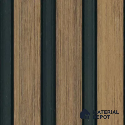 Brown Wooden Louver PN 00643 8 ft x 4.8 inch Charcoal Panel - 11 mm | Suitable for Feature Wall, TV Unit & Living Room | Width is Subjected to 5% Variation