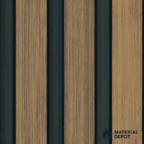 Brown Wooden Louver PN 00643 8 ft x 4.8 inch Charcoal Panel - 11 mm | Suitable for Feature Wall, TV Unit & Living Room | Width is Subjected to 5% Variation