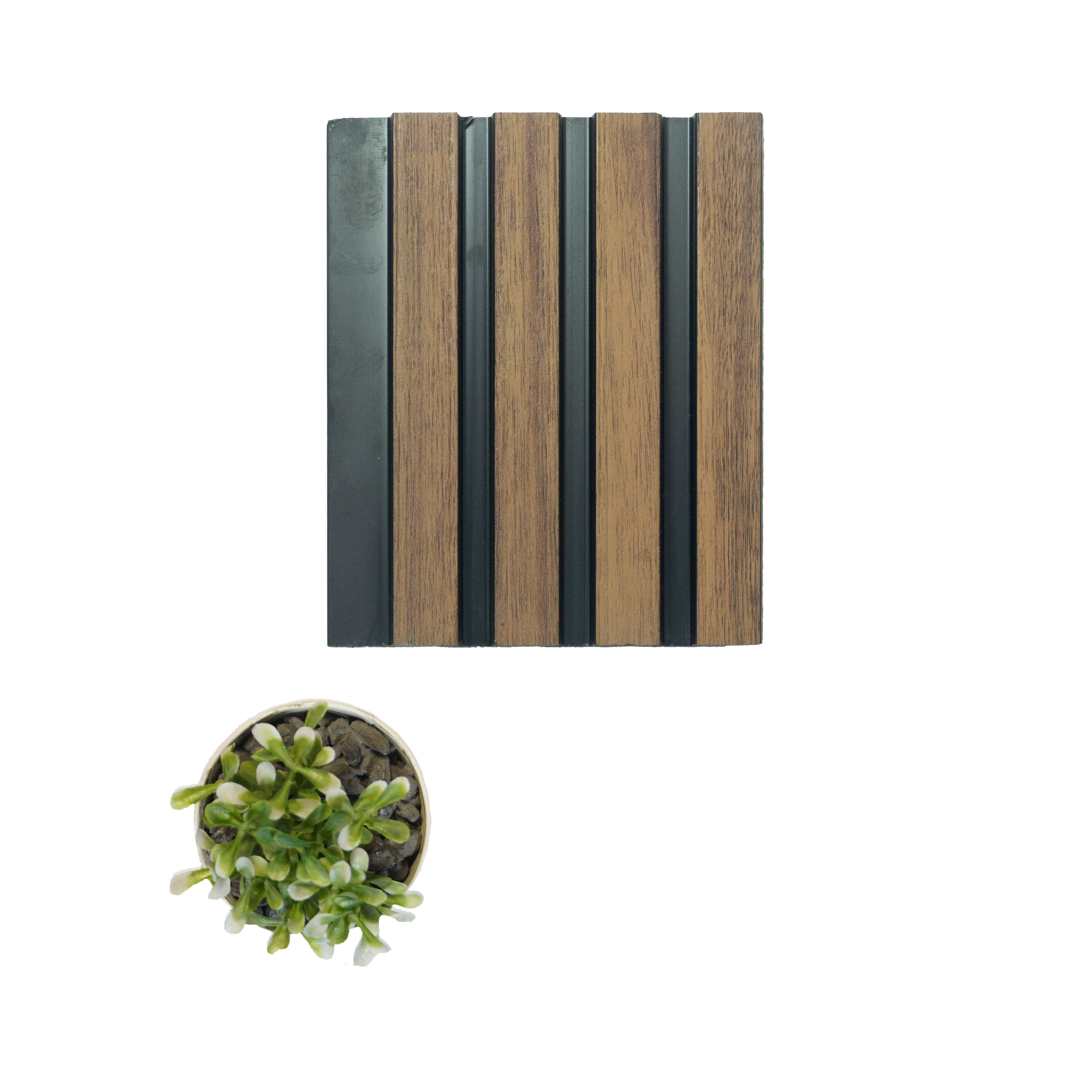 Brown Wooden Louver PN 00643 8 ft x 4.8 inch Charcoal Panel - 11 mm | Suitable for Feature Wall, TV Unit & Living Room | Width is Subjected to 5% Variation