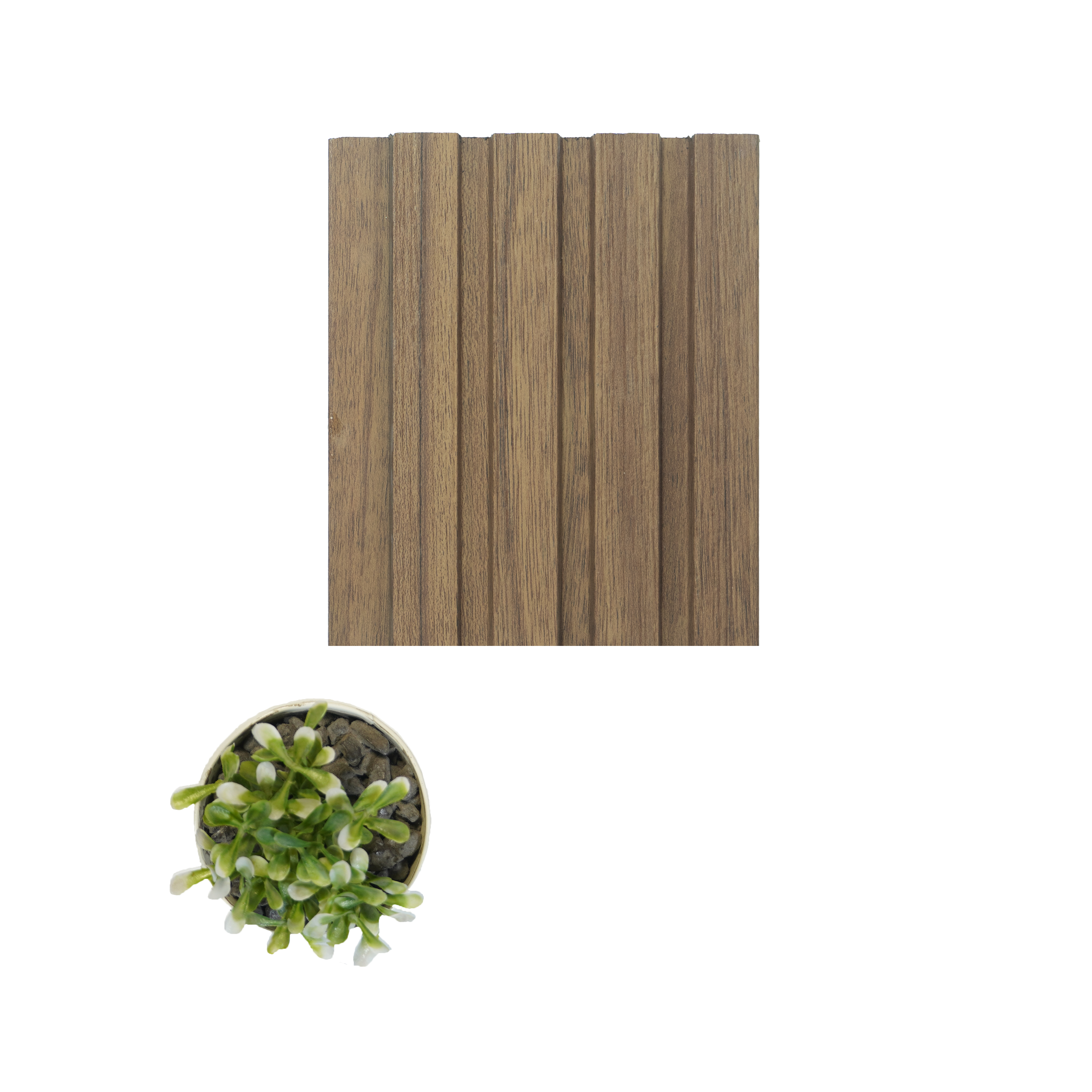 Brown Wooden Louver PN 00647 8 ft x 4.8 inch Charcoal Panel - 11 mm | Suitable for Feature Wall, TV Unit & Living Room | Width is Subjected to 5% Variation