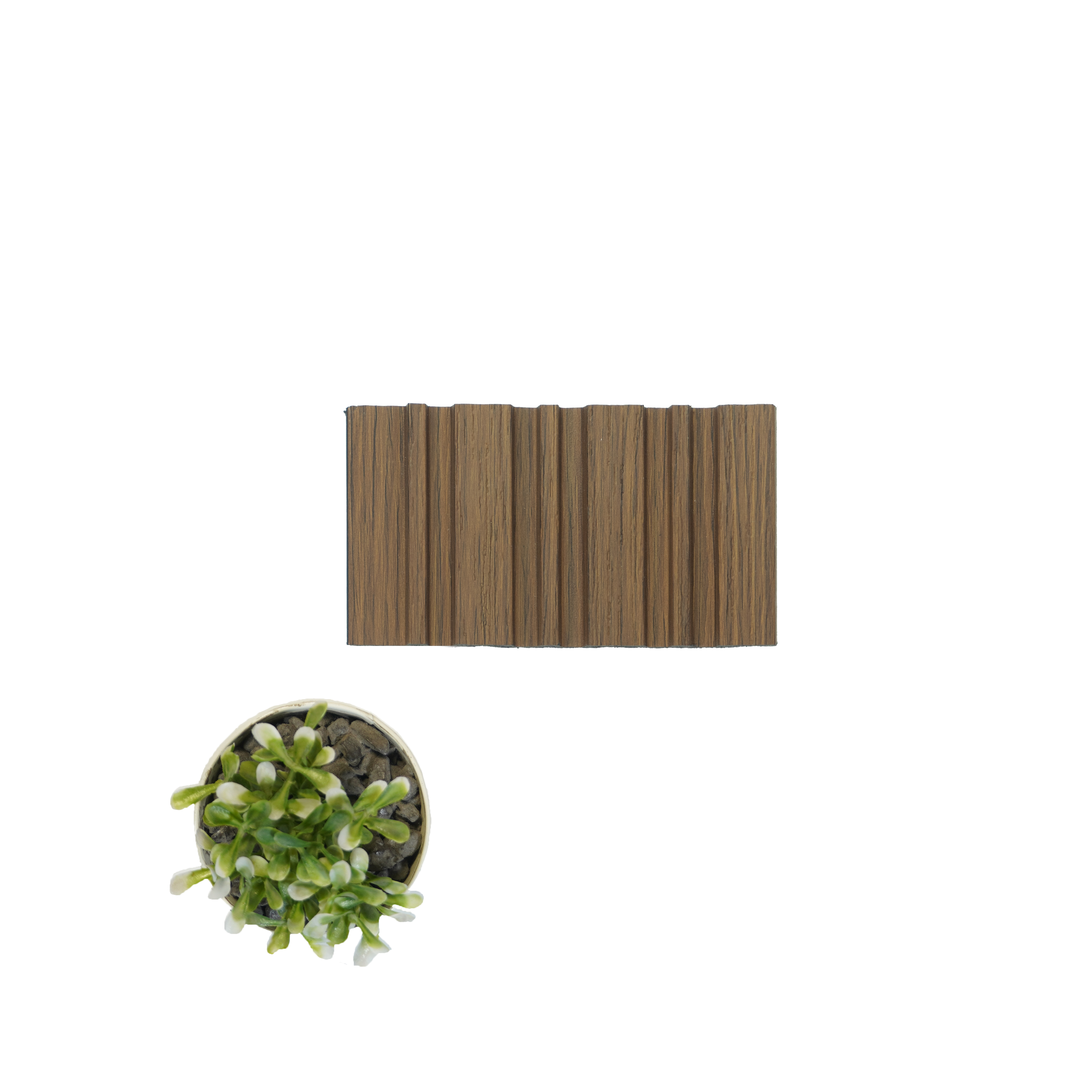 Brown Wooden Louver PN 00652 8 ft x 4.8 inch Charcoal Panel - 11 mm | Suitable for Feature Wall, TV Unit & Living Room | Width is Subjected to 5% Variation