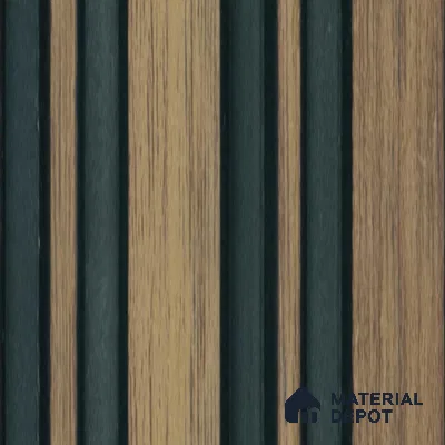 Brown Wooden Louver PN 00654 8 ft x 4.8 inch Charcoal Panel - 11 mm | Suitable for Feature Wall, TV Unit & Living Room | Width is Subjected to 5% Variation