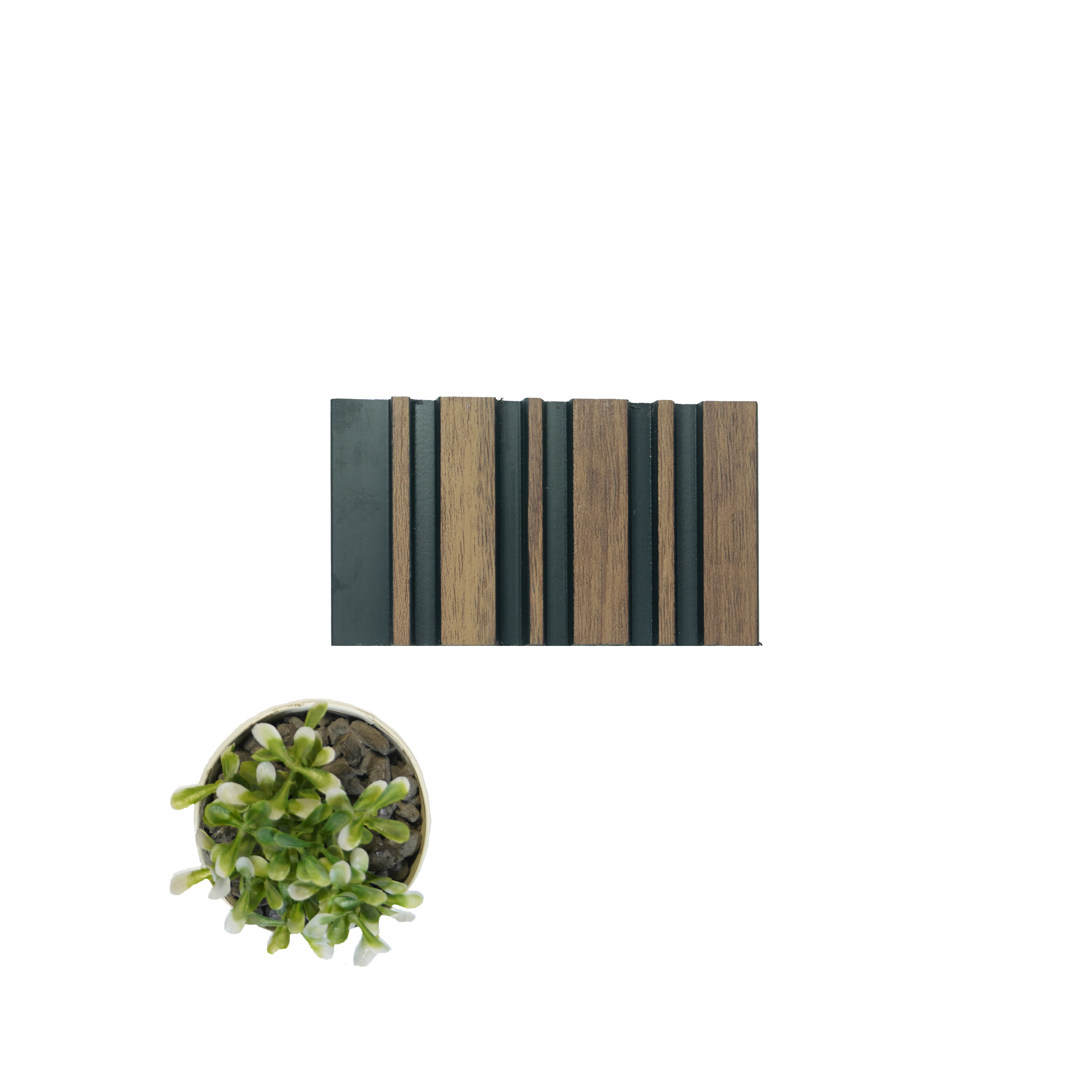 Brown Wooden Louver PN 00654 8 ft x 4.8 inch Charcoal Panel - 11 mm | Suitable for Feature Wall, TV Unit & Living Room | Width is Subjected to 5% Variation