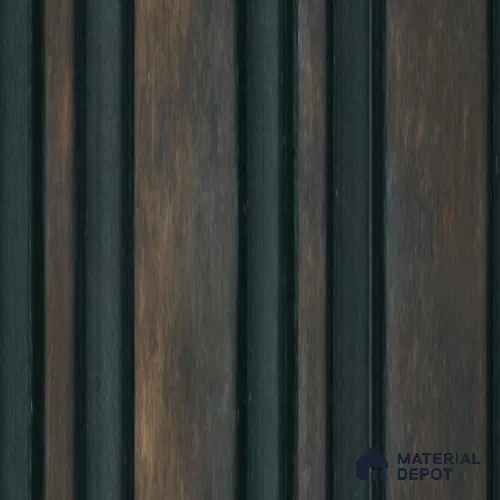 Brown Wooden Louver PN 00655 8 ft x 4.8 inch Charcoal Panel - 11 mm | Suitable for Feature Wall, TV Unit & Living Room | Width is Subjected to 5% Variation
