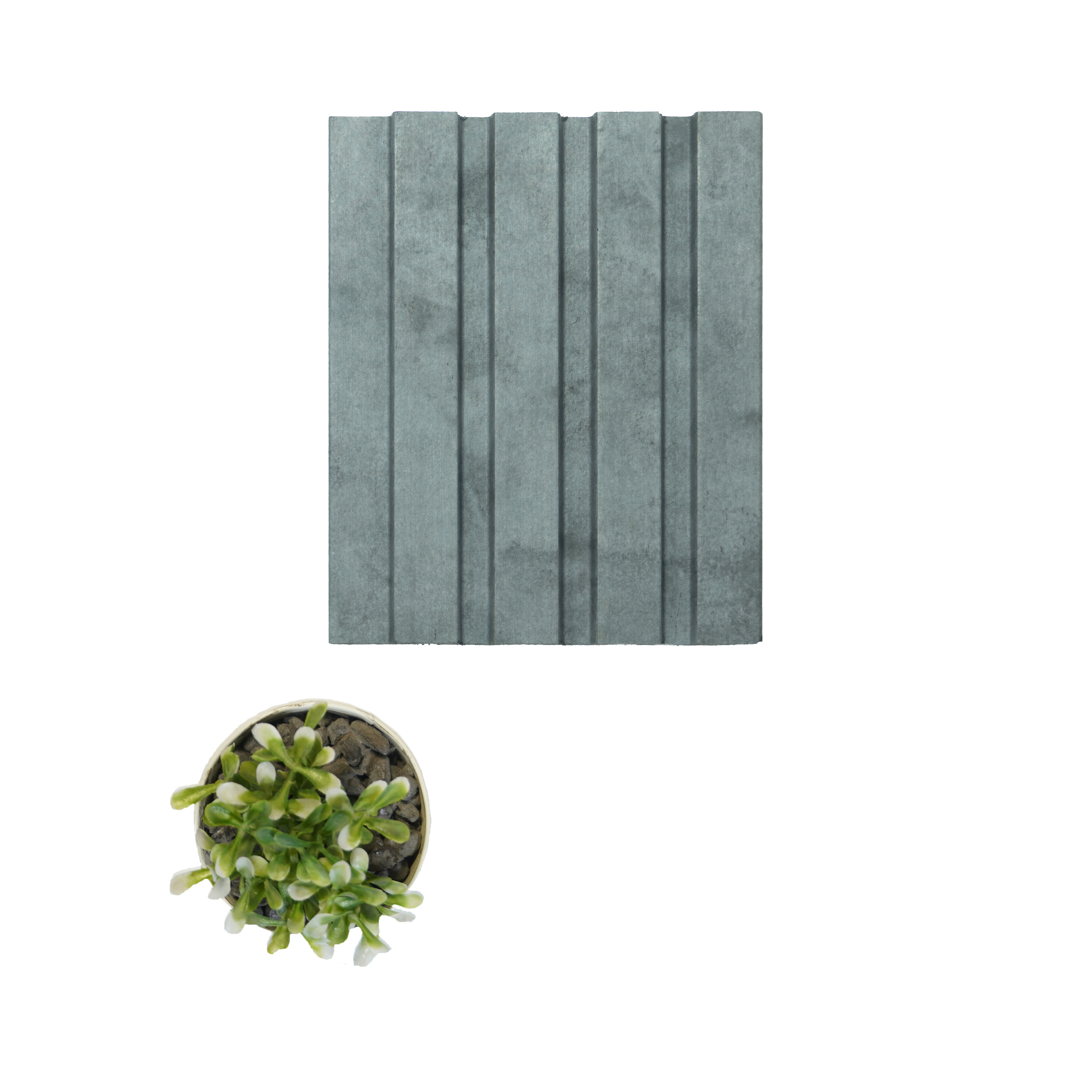 Grey Stone Louver PN 00667 8 ft x 4.8 inch Charcoal Panel - 11 mm | Suitable for Feature Wall, TV Unit & Living Room | Width is Subjected to 5% Variation