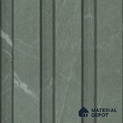 Green Marble Louver PN 00661 8 ft x 4.8 inch Charcoal Panel - 11 mm | Suitable for Feature Wall, TV Unit & Living Room | Width is Subjected to 5% Variation