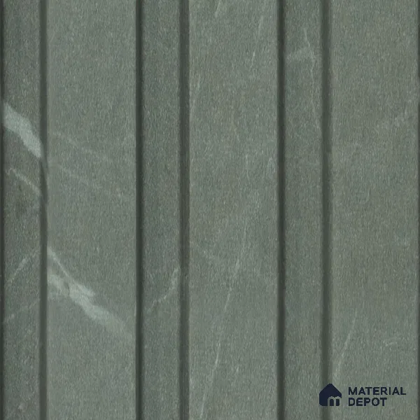 Green Marble Louver PN 00661 8 ft x 4.8 inch Charcoal Panel - 11 mm | Suitable for Feature Wall, TV Unit & Living Room | Width is Subjected to 5% Variation