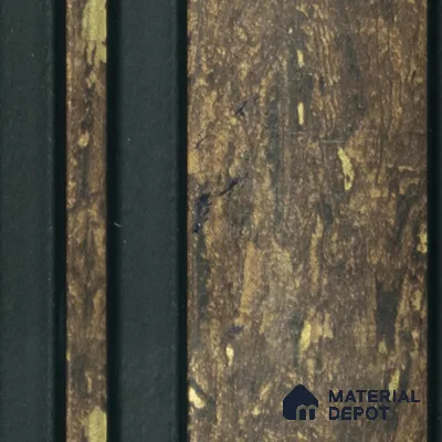 Multi Colour Wooden Louver PN 00658 8 ft x 4.8 inch Charcoal Panel - 11 mm | Suitable for Feature Wall, TV Unit & Living Room | Width is Subjected to 5% Variation