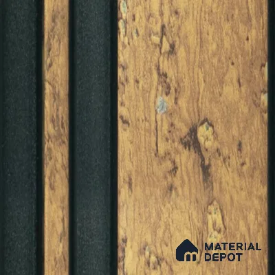 Multi Colour Wooden Louver PN 00659 8 ft x 4.8 inch Charcoal Panel - 11 mm | Suitable for Feature Wall, TV Unit & Living Room | Width is Subjected to 5% Variation