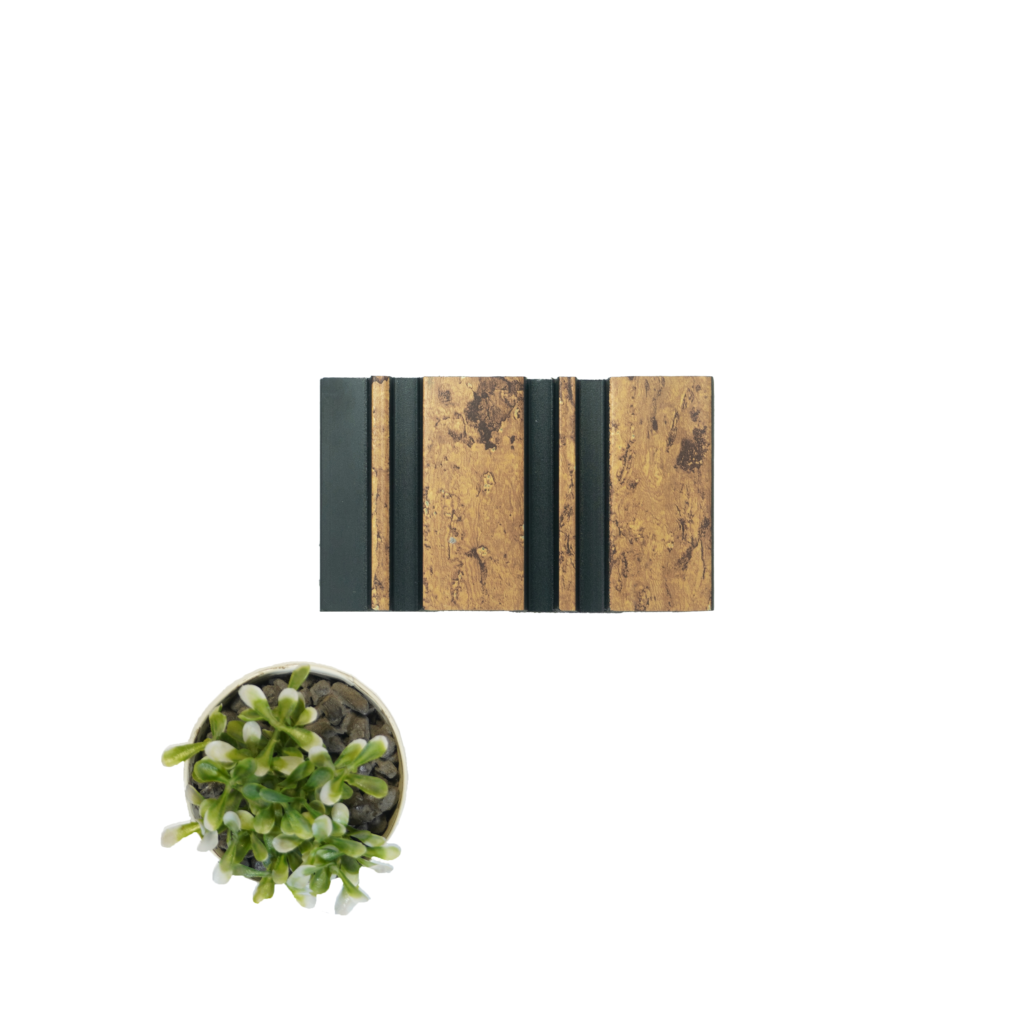Multi Colour Wooden Louver PN 00659 8 ft x 4.8 inch Charcoal Panel - 11 mm | Suitable for Feature Wall, TV Unit & Living Room | Width is Subjected to 5% Variation