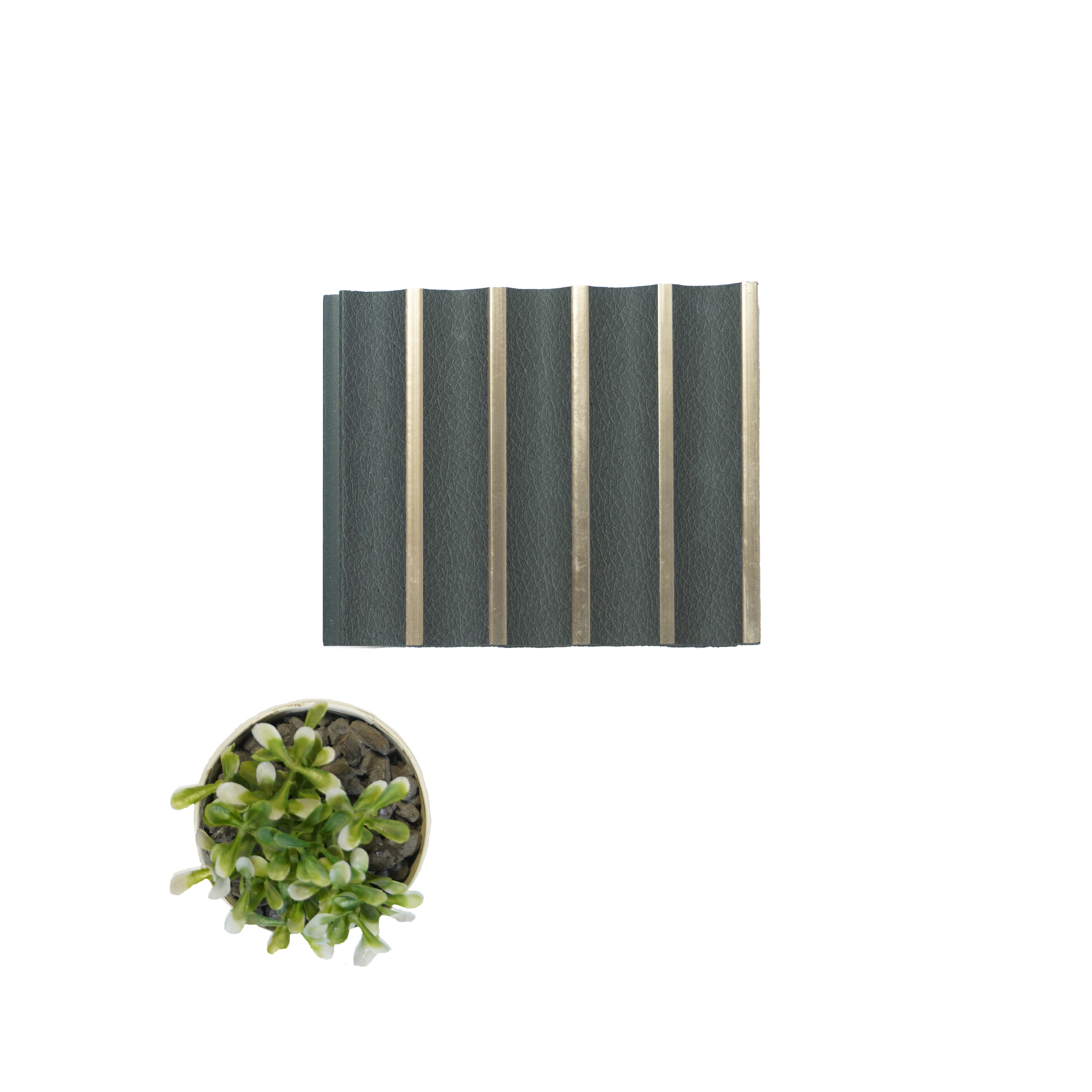 Multi Colour Leather Louver PN 00705 8 ft x 4.8 inch Charcoal Panel - 11 mm | Suitable for Feature Wall, TV Unit & Living Room | Width is Subjected to 5% Variation