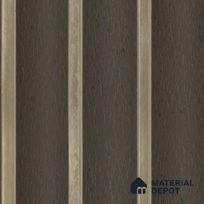Multi Colour Leather Louver PN 00707 8 ft x 4.8 inch Charcoal Panel - 11 mm | Suitable for Feature Wall, TV Unit & Living Room | Width is Subjected to 5% Variation
