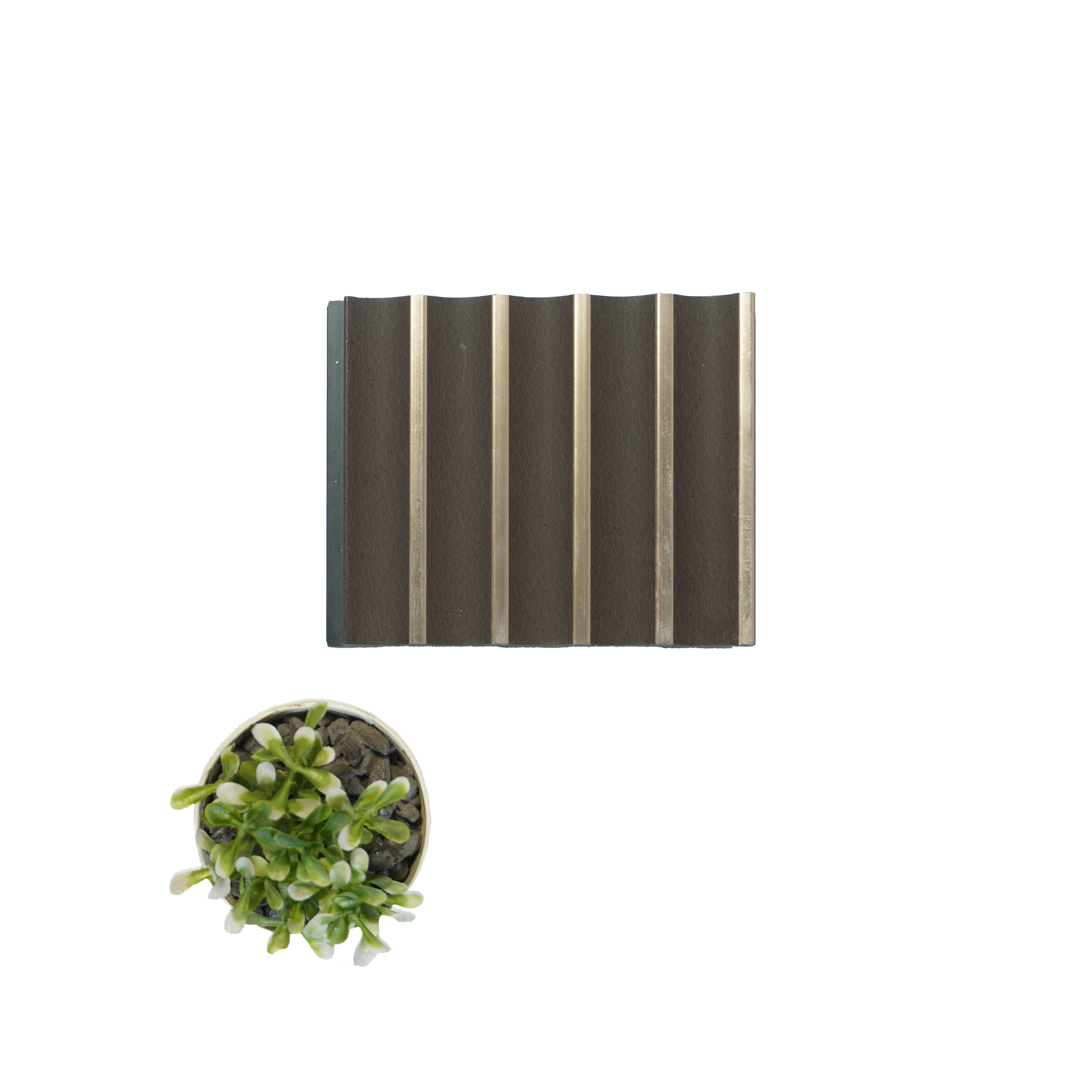 Multi Colour Leather Louver PN 00707 8 ft x 4.8 inch Charcoal Panel - 11 mm | Suitable for Feature Wall, TV Unit & Living Room | Width is Subjected to 5% Variation