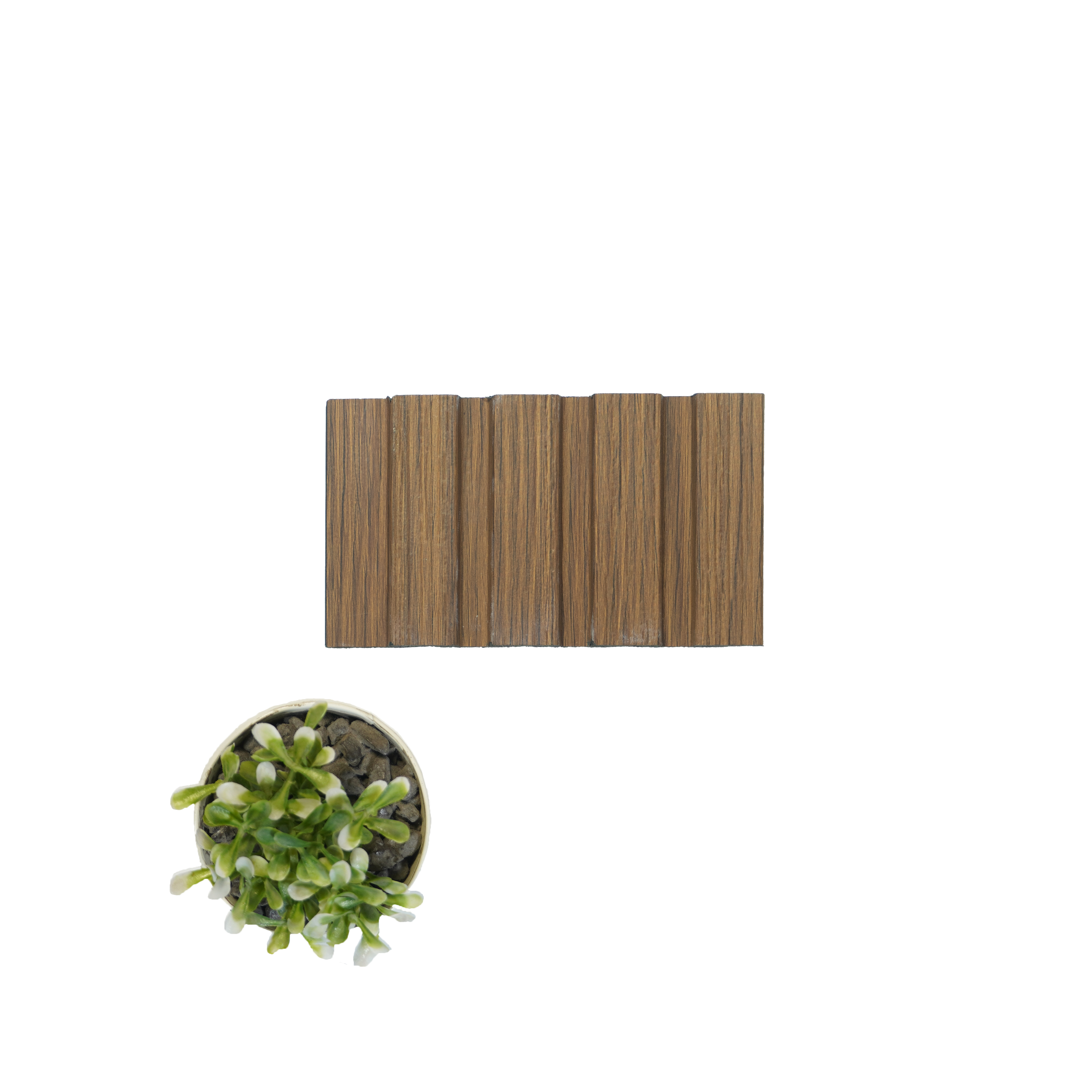 Brown Wooden Louver PN 03362 8 ft x 4.8 inch Charcoal Panel - 11 mm | Suitable for Feature Wall, TV Unit & Living Room | Width is Subjected to 5% Variation