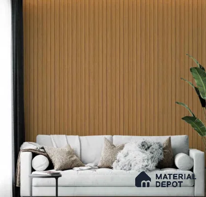 Brown Wooden Louver PN 03362 8 ft x 4.8 inch Charcoal Panel - 11 mm | Suitable for Feature Wall, TV Unit & Living Room | Width is Subjected to 5% Variation