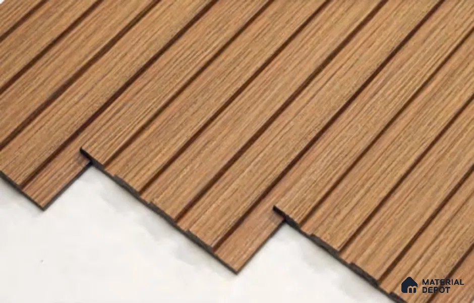 Brown Wooden Louver PN 03362 8 ft x 4.8 inch Charcoal Panel - 11 mm | Suitable for Feature Wall, TV Unit & Living Room | Width is Subjected to 5% Variation