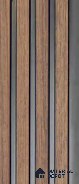 Brown Wooden Louver PN 00643 8 ft x 4.8 inch Charcoal Panel - 11 mm | Suitable for Feature Wall, TV Unit & Living Room | Width is Subjected to 5% Variation