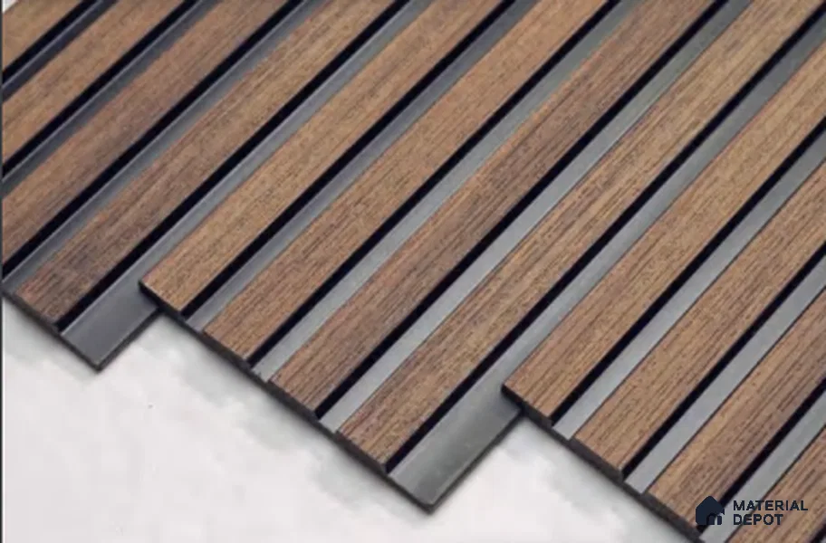 Brown Wooden Louver PN 00643 8 ft x 4.8 inch Charcoal Panel - 11 mm | Suitable for Feature Wall, TV Unit & Living Room | Width is Subjected to 5% Variation