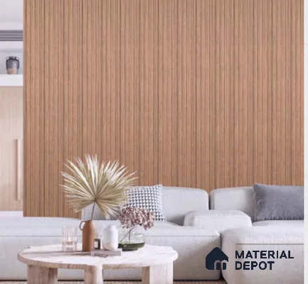 Brown Wooden Louver PN 00647 8 ft x 4.8 inch Charcoal Panel - 11 mm | Suitable for Feature Wall, TV Unit & Living Room | Width is Subjected to 5% Variation
