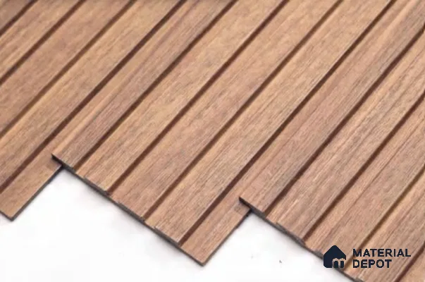 Brown Wooden Louver PN 00647 8 ft x 4.8 inch Charcoal Panel - 11 mm | Suitable for Feature Wall, TV Unit & Living Room | Width is Subjected to 5% Variation