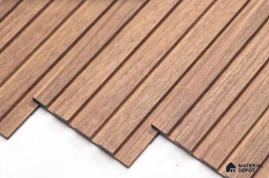 Brown Wooden Louver PN 00647 8 ft x 4.8 inch Charcoal Panel - 11 mm | Suitable for Feature Wall, TV Unit & Living Room | Width is Subjected to 5% Variation
