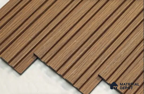 Brown Wooden Louver PN 00652 8 ft x 4.8 inch Charcoal Panel - 11 mm | Suitable for Feature Wall, TV Unit & Living Room | Width is Subjected to 5% Variation