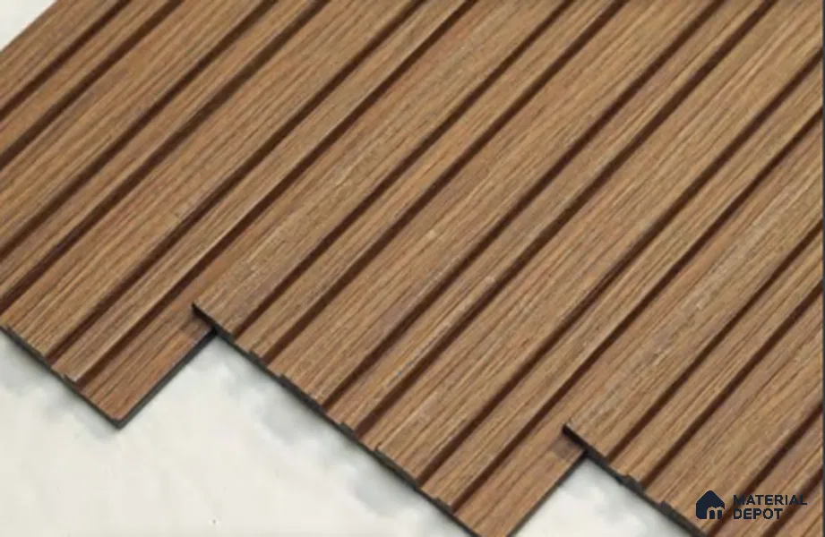 Brown Wooden Louver PN 00652 8 ft x 4.8 inch Charcoal Panel - 11 mm | Suitable for Feature Wall, TV Unit & Living Room | Width is Subjected to 5% Variation