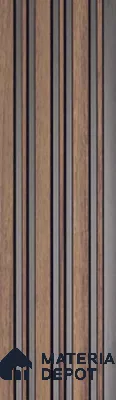 Brown Wooden Louver PN 00654 8 ft x 4.8 inch Charcoal Panel - 11 mm | Suitable for Feature Wall, TV Unit & Living Room | Width is Subjected to 5% Variation