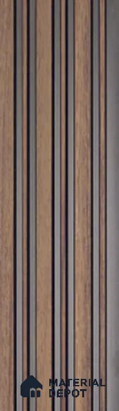 Brown Wooden Louver PN 00654 8 ft x 4.8 inch Charcoal Panel - 11 mm | Suitable for Feature Wall, TV Unit & Living Room | Width is Subjected to 5% Variation