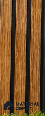 Brown Wooden Louver PN 03485 8 ft x 1.2 inch Charcoal Panel - 18 mm | Suitable for Feature Wall, TV Unit & Living Room | Width is Subjected to 5% Variation