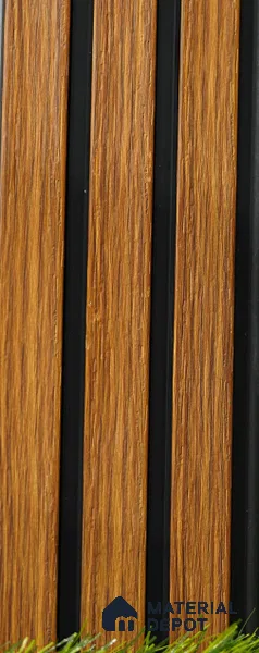 Brown Wooden Louver PN 03485 8 ft x 1.2 inch Charcoal Panel - 18 mm | Suitable for Feature Wall, TV Unit & Living Room | Width is Subjected to 5% Variation
