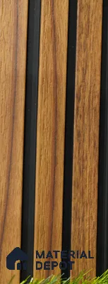 Brown Wooden Louver PN 03487 8 ft x 1.2 inch Charcoal Panel - 18 mm | Suitable for Feature Wall, TV Unit & Living Room | Width is Subjected to 5% Variation