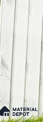White Marble Louver PN 03488 8 ft x 1.2 inch Charcoal Panel - 18 mm | Suitable for Feature Wall, TV Unit & Living Room | Width is Subjected to 5% Variation